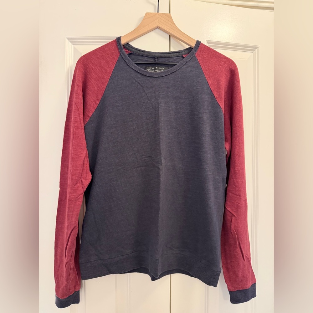 Rag & Bone Red and Blue long sleeve Top